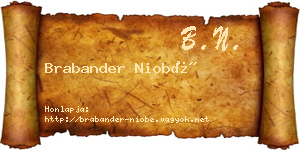 Brabander Niobé névjegykártya